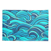 Housse D'oreillers Vagues d'eau de l'océan bleu turquoise abstrait | (Dos-gauche)
