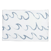 Housse D'oreillers Vagues minimes Abstrait main tiré Motif de mer (Dos)