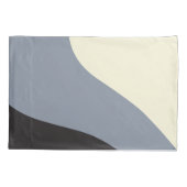 Housse D'oreillers Vagues simples - Noir, Gris et Crème (Dos-gauche)