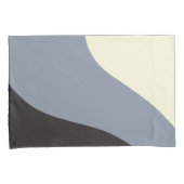 Housse D'oreillers Vagues simples - Noir, Gris et Crème (devant-Droit)