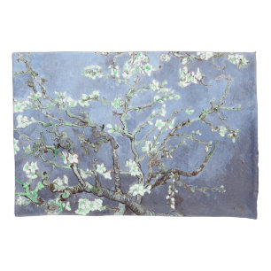 Housse D'oreillers Van Gogh Almond Blossoms en acier bleu