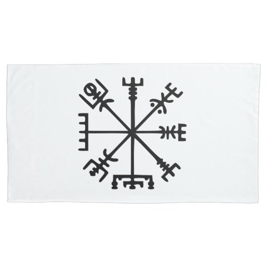 Housse D'oreillers Vegvísir (Viking Compass) (devant-gauche)