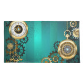 Housse D'oreillers Veille bijoux Steampunk sur un Arrière - plan vert (Dos)