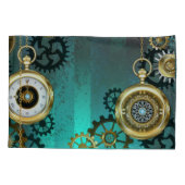 Housse D'oreillers Veille bijoux Steampunk sur un Arrière - plan vert (Dos-gauche)