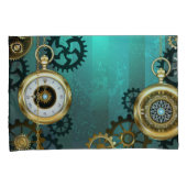 Housse D'oreillers Veille bijoux Steampunk sur un Arrière - plan vert (devant-Droit)