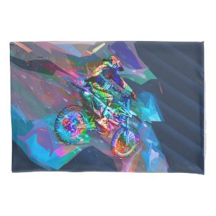 Housse D'oreillers Vélo de saleté coloré par crayon superbe inclin