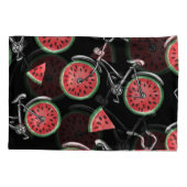 Housse D'oreillers Vélos à roue de pastèque, motif d'été. (Dos)
