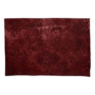 Housse D'oreillers Velvety Henna Damask Grunge rouge