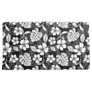 HOUSSE D'OREILLERS VENDREDI ALOHA (NOIR/GRIS)