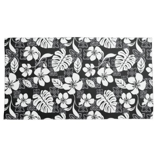 HOUSSE D'OREILLERS VENDREDI ALOHA (NOIR/GRIS) (devant-Droit)