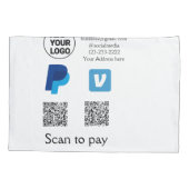 Housse D'oreillers Venmo paypal scan pour payer ajouter le logo du co (Dos)