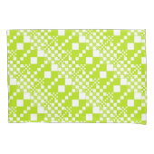 Housse D'oreillers Vérifié, Chèques - Vert et blanc de chaux (devant-gauche)
