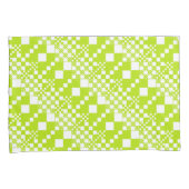 Housse D'oreillers Vérifié, Chèques - Vert et blanc de chaux (devant-Droit)