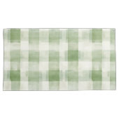Housse D'oreillers Vert à carreaux crème (devant-Droit)