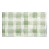 Housse D'oreillers Vert à carreaux crème (Dos-gauche)