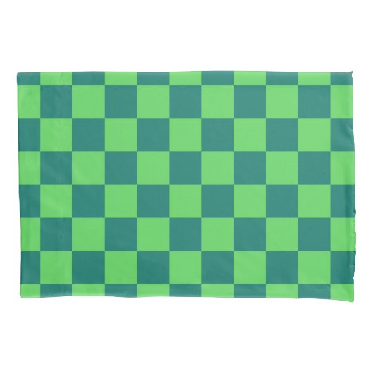 Housse D'oreillers Vert bleu À damiers En vichy Motif (devant)