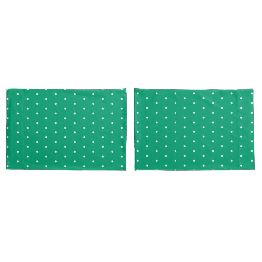 Housse D'oreillers Vert Bleu avec Points Blancs Standard (Dos-Set)