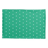 Housse D'oreillers Vert Bleu avec Points Blancs Standard (Dos-gauche)