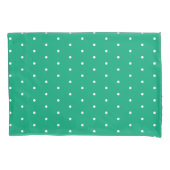 Housse D'oreillers Vert Bleu avec Points Blancs Standard (devant-gauche)