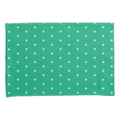 Housse D'oreillers Vert Bleu avec Points Blancs Standard (devant-Droit)