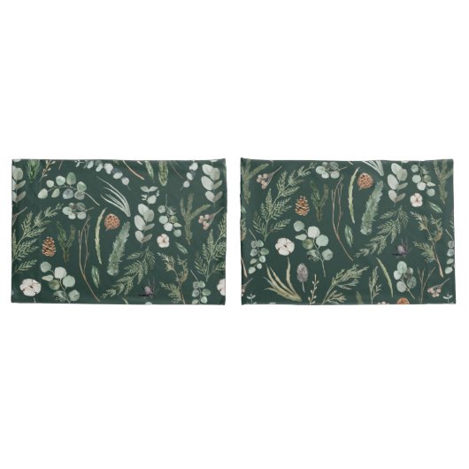 Housse D'oreillers Vert botanique élégant moderne famille décor rusti (Dos-Set)