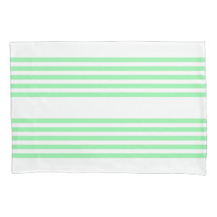 Housse D'oreillers Vert et blanc cinq bandes motif
