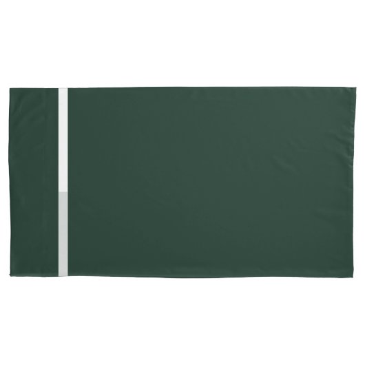 Housse D'oreillers Vert foncé + blanc minuscule (devant-gauche)