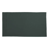 Housse D'oreillers Vert foncé uni couleur pleine (Dos)