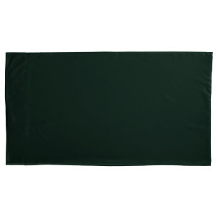 Housse D'oreillers Vert foncé uni couleur pleine
