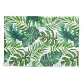 Housse D'oreillers Vert moderne Feuilles d'aquarelle tropicale (Dos-gauche)