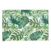 Housse D'oreillers Vert moderne Feuilles d'aquarelle tropicale (devant-Droit)