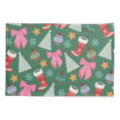 Housse D'oreillers Vert Noël mignon (Dos)