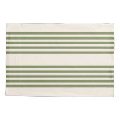 Housse D'oreillers Vert olive et beige cinq rayures motif (Dos)