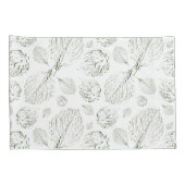 Housse D'oreillers Vert Simple texturé feuille motif moderne (Dos-Droit)