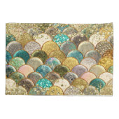 Housse D'oreillers Vibes de sirène en cascade Parties scintillant or (Dos)