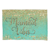 Housse D'oreillers Vibes de sirène en cascade Parties scintillant or (devant)