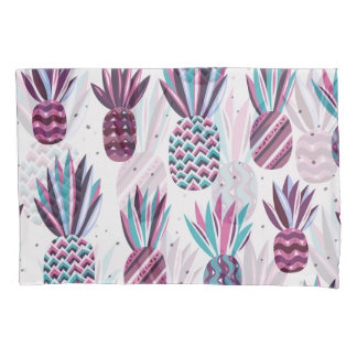 Housse D'oreillers Vibes d'été : Motif d'ananas, points colorés