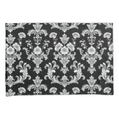 Housse D'oreillers Victorian Black and White Damask Pattern (devant-Droit)