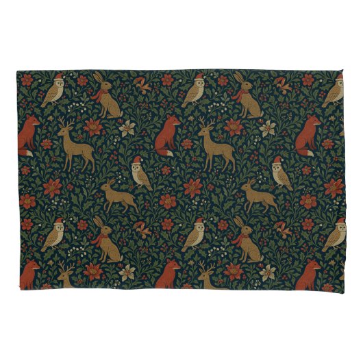 Housse D'oreillers Victorian Christmas Animal & Botanical  (devant)