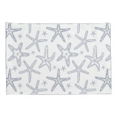 Housse D'oreillers Vie marine de plage Starfish Bleu et blanc (Dos-Droit)
