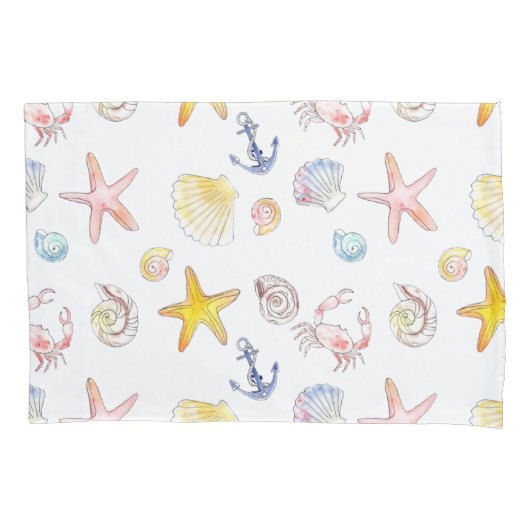 Housse D'oreillers Vie marine et Ancres (devant)