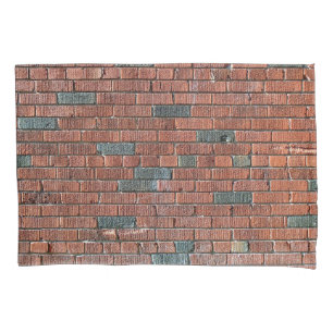 Housse D'oreillers Vieux mur de briques rougeâtre/brunâtre