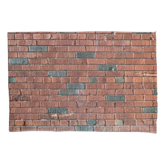 Housse D'oreillers Vieux mur de briques rougeâtre/brunâtre (devant)