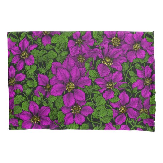 Housse D'oreillers Vigne Clematis rose (devant)