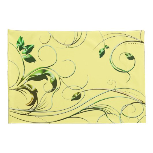 Housse D'oreillers Vignes vert jaune (Dos-Droit)