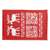 Housse D'oreillers Vilain Sweater QR Code Bonne année! (Dos-gauche)