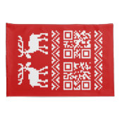 Housse D'oreillers Vilain Sweater QR Code Bonne année! (Dos-Droit)