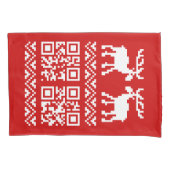 Housse D'oreillers Vilain Sweater QR Code Bonne année! (devant-gauche)