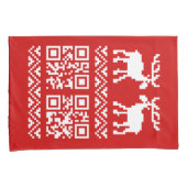 Housse D'oreillers Vilain Sweater QR Code Bonne année! (devant-Droit)
