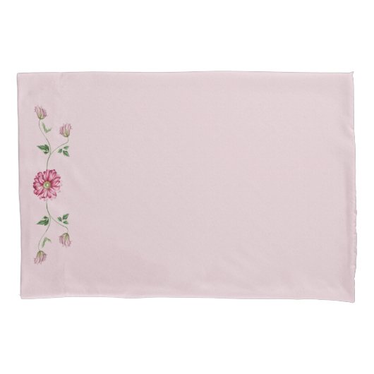 Housse D'oreillers Vin rose et violet Floral Pillowcase (devant-gauche)
